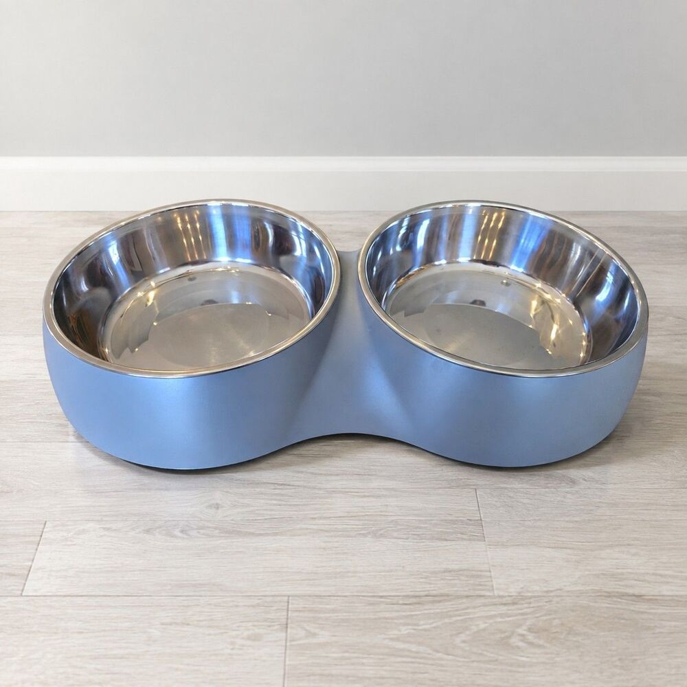 Heavy Duty Double Dog Bowl Feeder Large XL Removable Stainless Steel NWOT